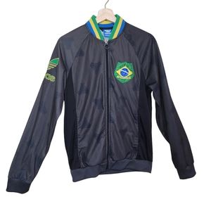 Adidas Brazil Tracktop Retro Originals Jacket Size M Pre Owned Condition see inf